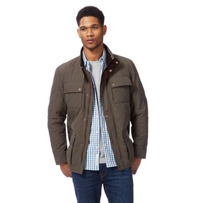 Big and tall khaki quilted jacket